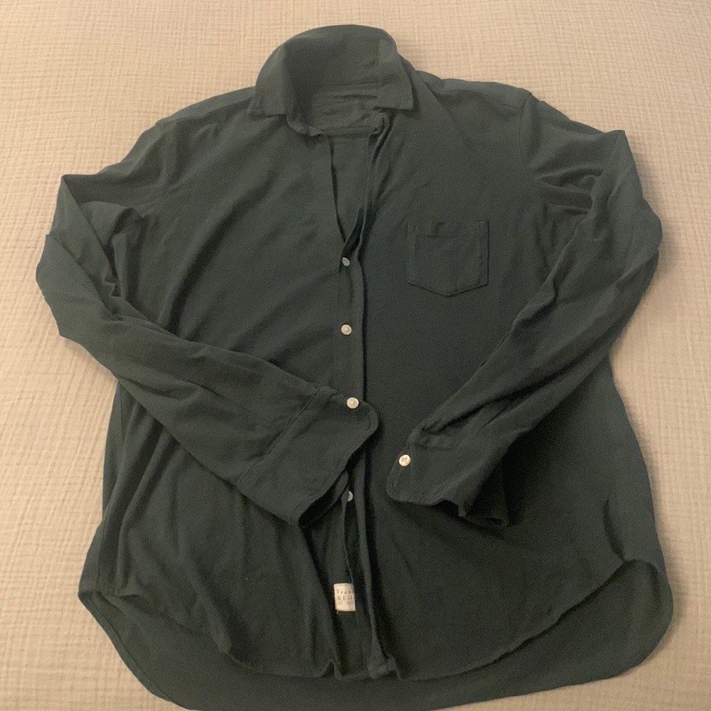 Frank & Eileen Dark Green cotton button down shirt
